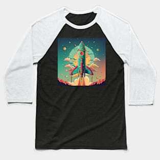 Rocket ship Baseball T-Shirt